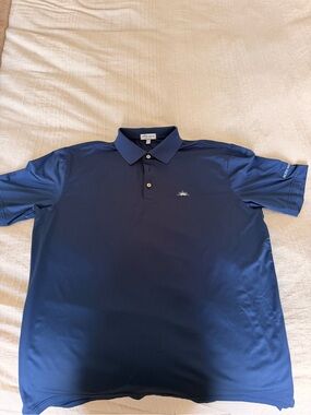 Men's Peter Millar Summer Comfort Navy Blue Performance Polo Shirt large